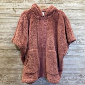 CAbi Womens Small Jacket Embrace Topper Dusty Pink Rose Fleece Hooded Zip 4121‎